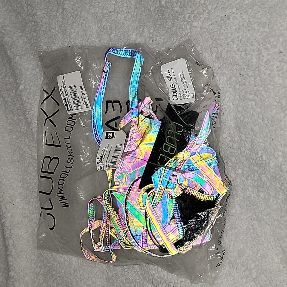 DOLLS KILL X CLUB EXX REFLECTIVE BODYSUIT - Picture 11 of 12